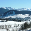 Autrans and ski jump  in Winter 2